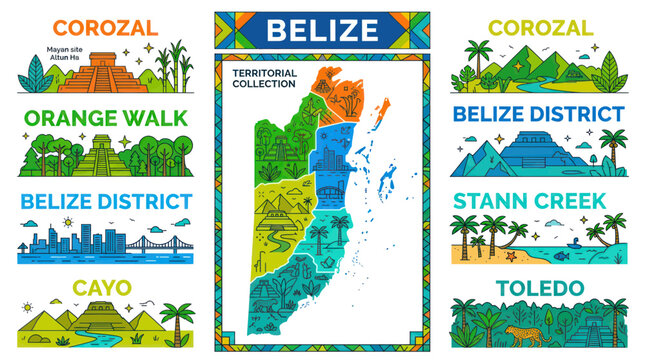 Belize Territorial Collection: Map, Landmarks, and Landscapes