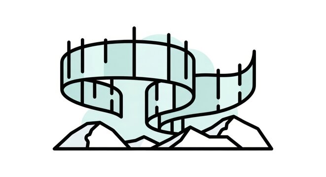 Rollercoaster on mountain landscape illustration.