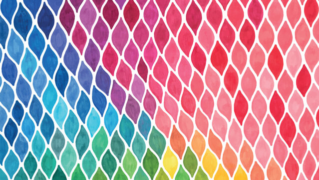 Colorful watercolor fish scale pattern design