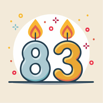 Birthday Candles Number 83