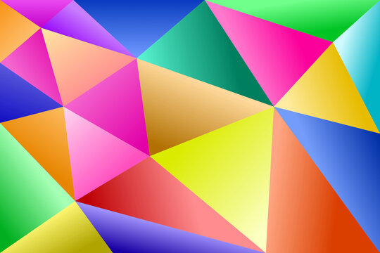 Abstract Colorful Low Poly Geometric Polygon Triangle Mesh Pattern Background