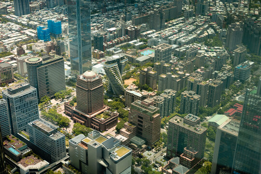 Aerial view of Xinyi District in Taipei