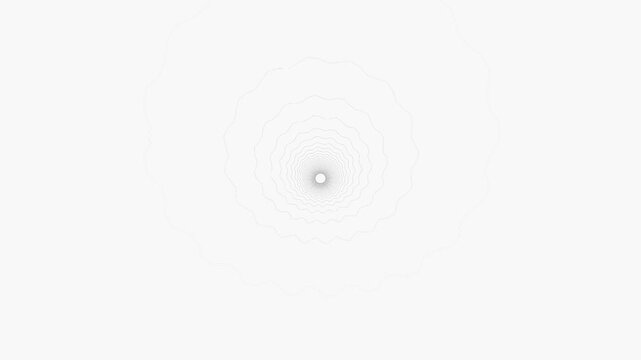 Abstract white tunnel zoom with minimalist concentric wavy lines