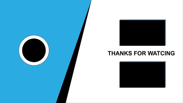 4K Blue End Screen with Thanks for Watching Message on Black Background for YouTube