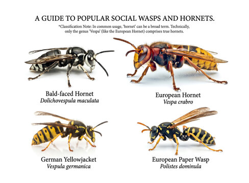 Hornet and Wasp identification chart.