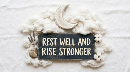Obraz premium Rest well and rise stronger moon and cloud arrangement