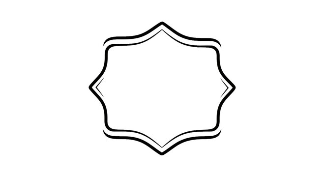 Minimalist wavy border frame with clean outlines