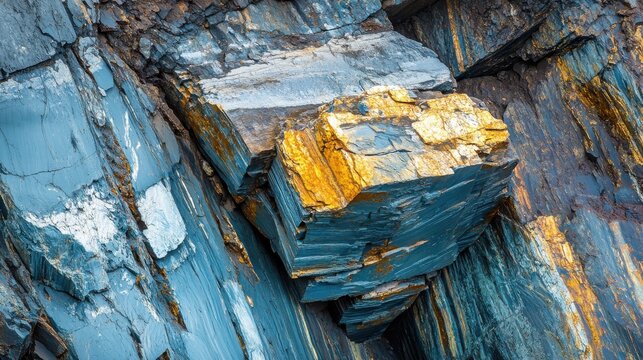Mined zinc blende ore with metallic lustre