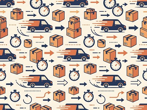 Express Shipping Seamless Pattern | Fast Delivery Repeat Background for Courier Brands