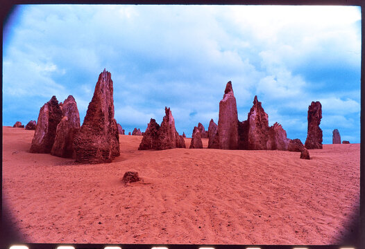 Long Exposure of The Pinnacles shot on Kodachrome Film at Dusk
