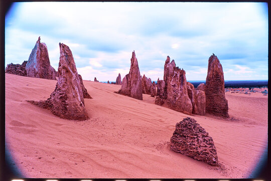Long Exposure of The Pinnacles shot on Kodachrome Film at Dusk