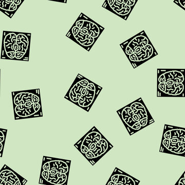 chronic traumatic encephalopathy glyph vector seamless pattern. chronic traumatic encephalopathy thin illustration