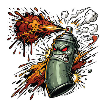 cartoon spray paint vector image untuk kaos | cartoon spray paint vector image for t-shirt