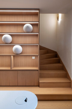 closet and wooden staircase