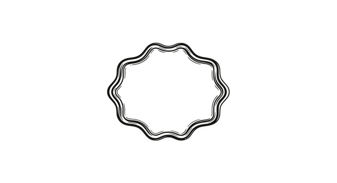 Simple wavy scalloped oval frame for labels and tags