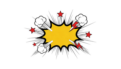 Comic book style explosion speech bubble graphic with explosion © FatemaStock