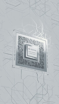 High-tech processor design in AI environment with circuit background