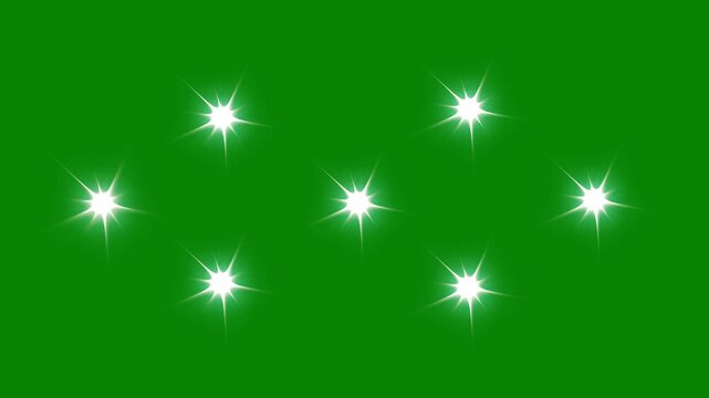 twinkle sparkle stars animation,night star twinkling for festive holiday event on transparent  Sparkling stars shine animation on green background. fast glitter star motion 4k.