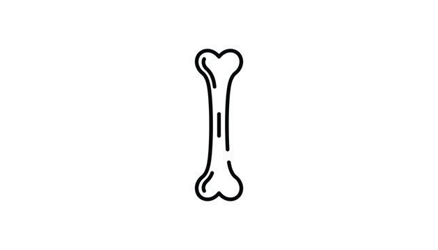 Simple black dog bone icon