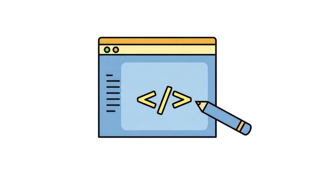 Coding symbol in browser window.