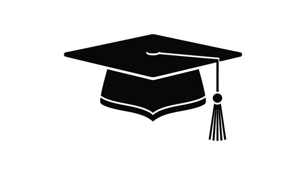 Black graduation cap icon