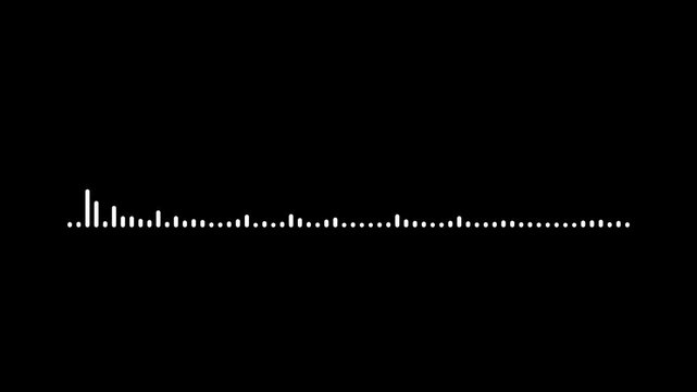 Sound line audio wave visualization voice record animation.White audio visualization effect , black background. Abstract music wave, radio signal frequency. 4k video