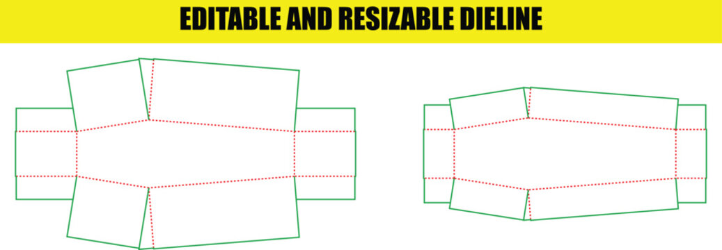 Professional box packaging template design with clear folding lines for custom retail product development projects