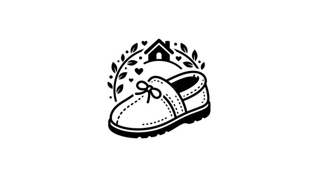 Black and white loafer shoe.