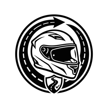 Motorcycle Racing Helmet Illustration Design.
