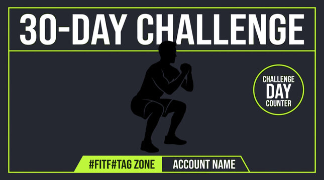 30-day challenge fitness squat workout, healthy lifestyle, exercise program, pixel art illustration for digital content