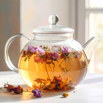 Floral teapot