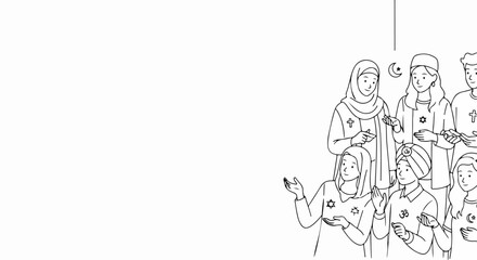 Obraz premium group of people in headscarves
