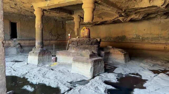 Ancient Shivling of Harishchandragad in Akole, Maharashtra, India, 4K