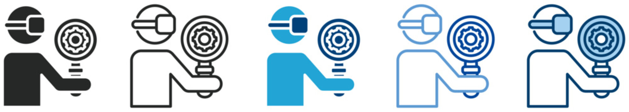 Researcher icon set multi style icon set collection vector illustration
