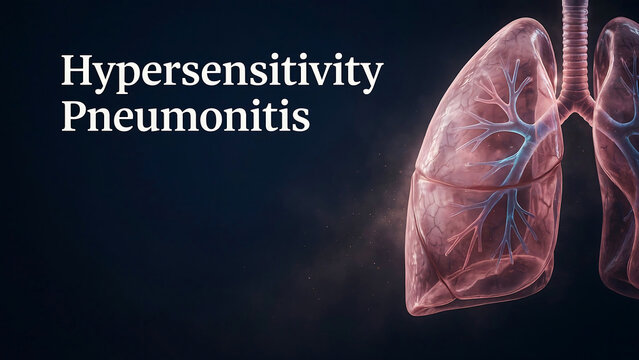Human lungs with bronchi and blood vessels  transparent pink and blue  showing hypersensitivity pneumonitis