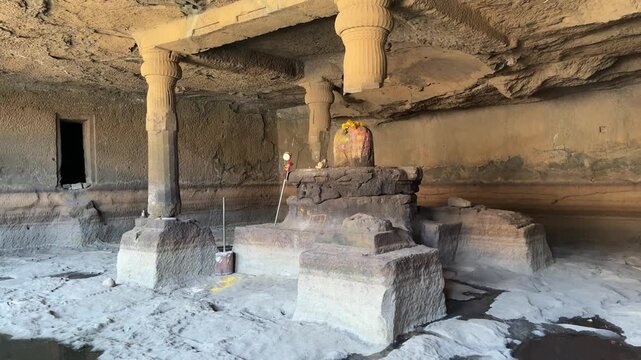 Sacred Shivling panaromic shot at Harishchandragad, Junnar, Maharashtra.