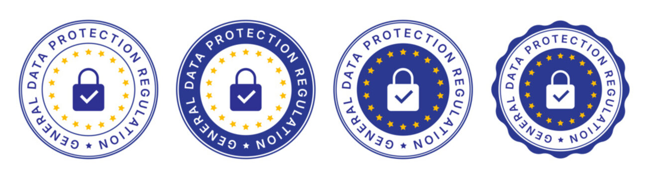 General Data Protection Regulation GDPR Compliance Badge Collection with Secure Data Privacy Certification Seals