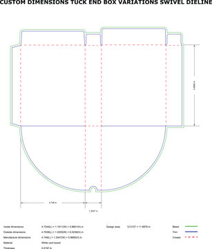 Technical Swivel Ceiling Tuck End Box Custom Dimension Blueprint Diagram architectural-plans interior-design custom-furniture home-improvement 3d-rendering