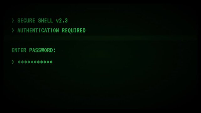 Retro CRT Monitor Displaying Enter Password Command Prompt