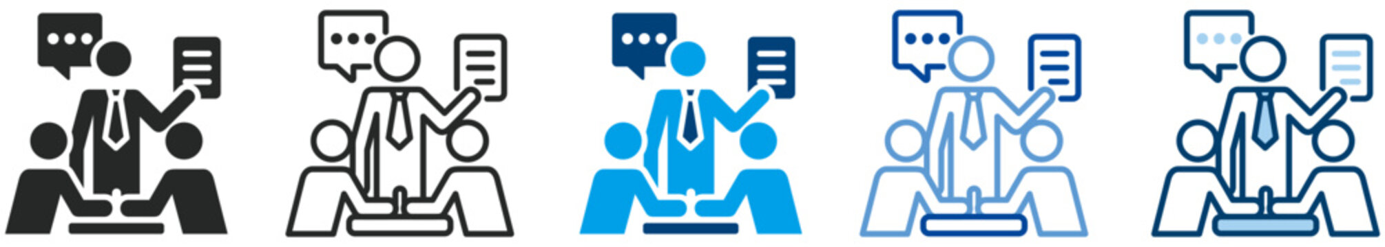 Discussion icon set multi style icon set collection vector illustration