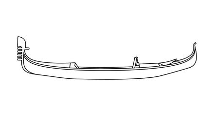 Gondola Line Drawing On White Background Simplified Nautical Illustration © RBG Design Studio 