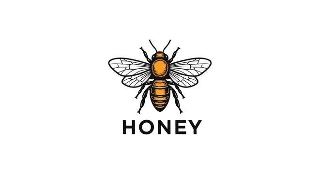 Honey bee logo with insect.