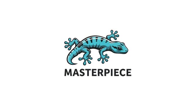Teal lizard logo masterpiece artwork.