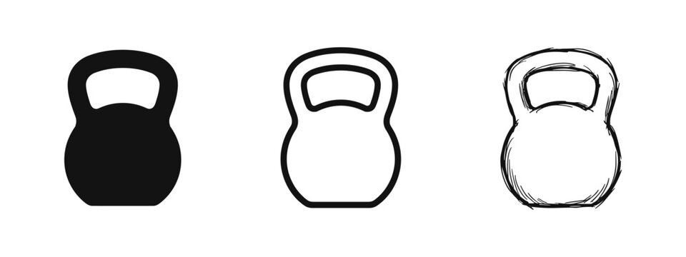 Kettlebell weight icons for fitness and bodybuilding
