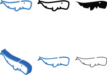 Obraz premium whale marine mammal animal color icon vector. whale marine mammal animal sign. pack isolated symbol illustration
