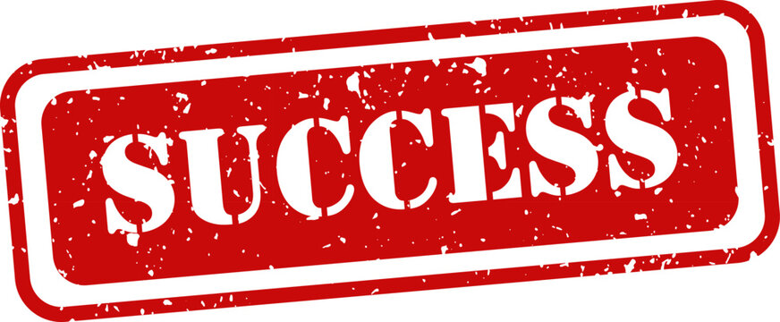 Green success stamp with distressed texture isolated on white background achievement concept
