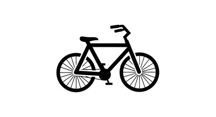 Fototapeta premium Black bicycle silhouette icon isolated on transparent background