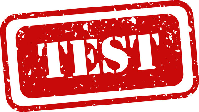 Red rubber stamp with the word 'test' isolated on a white background quality control symbol