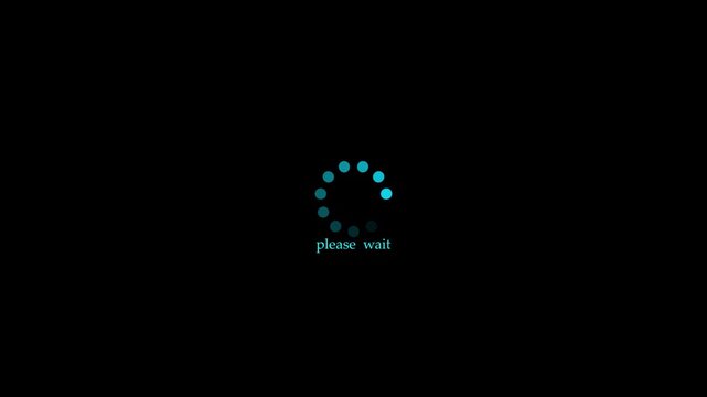 Black gradient dotted round loading page video design.4 k video