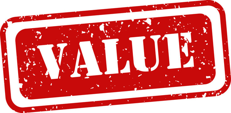 Green 'value' stamp graphic isolated on white business concept investment and financial growth